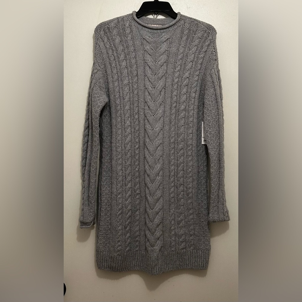 SO Gray Cable Knit Women’s Sweater Dress